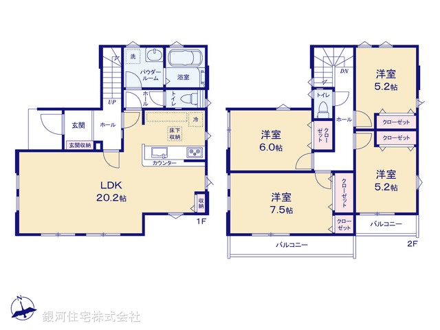 G00389540 千葉県松戸市千駄堀 新築一戸建て 5499万円【間取図】