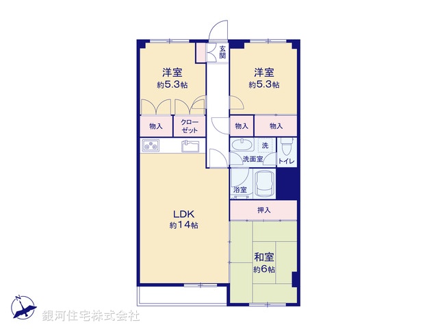 G00389564 東京都羽村市五ノ神４丁目 中古マンション 1280万円【間取図】