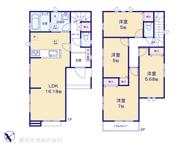 G00389603 千葉県船橋市前原西６丁目 新築一戸建て 4690万円【間取図】
