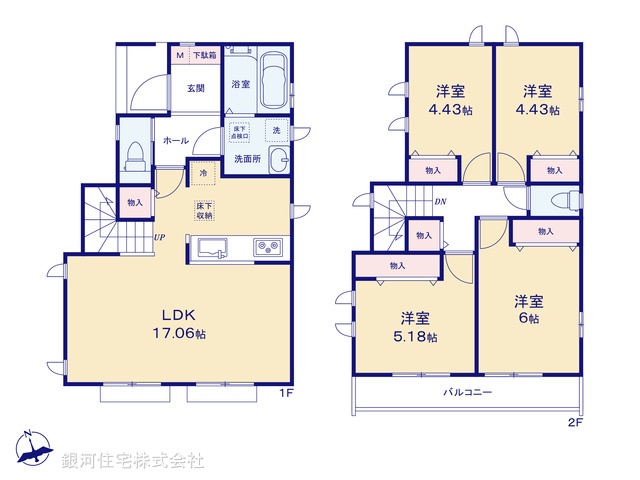 G00389631 東京都東久留米市南沢４丁目 新築一戸建て 5190万円【間取図】