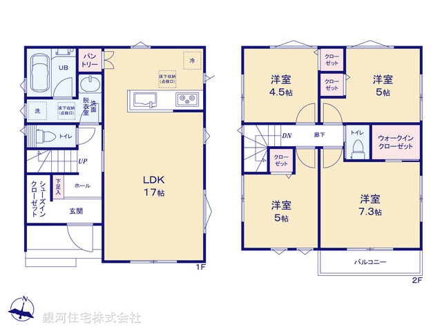 G00389676 神奈川県横浜市青葉区たちばな台１丁目 新築一戸建て 4780万円【間取図】