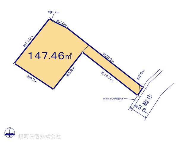 G00389692 神奈川県大和市下鶴間 土地 3990万円【区画図】