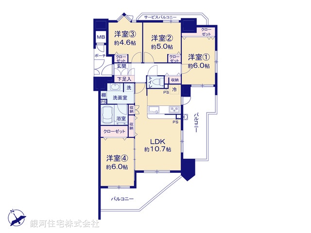 G00389714 東京都大田区大森南３丁目 中古マンション 6290万円【間取図】