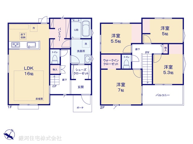 G00389718 東京都日野市南平９丁目 新築一戸建て 5290万円【間取図】