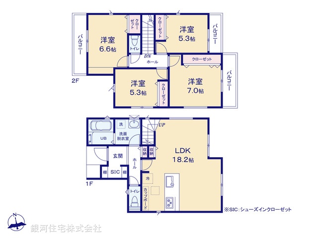 G00389744 神奈川県横浜市港南区芹が谷２丁目 新築一戸建て 5490万円【間取図】