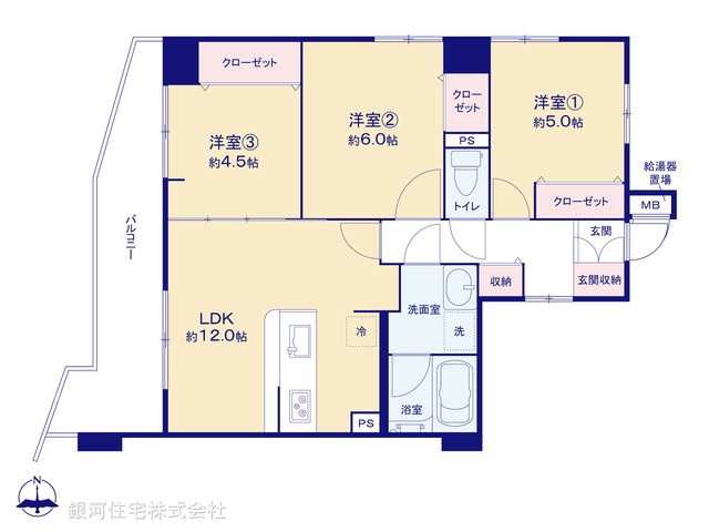 G00389791 神奈川県厚木市妻田北２丁目 中古マンション 1680万円【間取図】