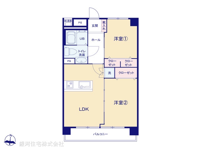 G00389794 神奈川県川崎市川崎区大島５丁目 中古マンション 2098万円【間取図】