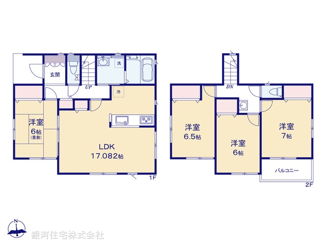 G00389887 千葉県船橋市二和西５丁目 新築一戸建て 4290万円【間取図】