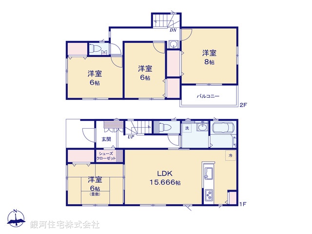 G00389888 千葉県船橋市二和西５丁目 新築一戸建て 3990万円【間取図】