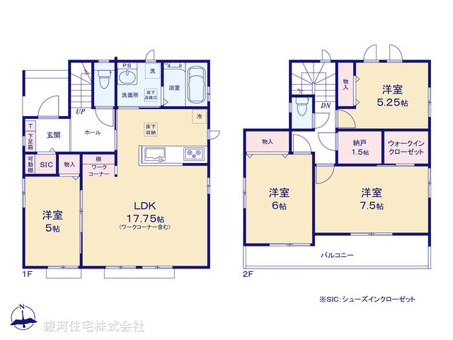 G00389889 千葉県市川市宮久保４丁目 新築一戸建て 4890万円【間取図】