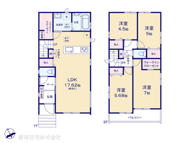 G00389926 千葉県松戸市栗山 新築一戸建て 5290万円【間取図】