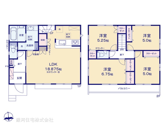 G00389970 千葉県船橋市松が丘３丁目 新築一戸建て 3190万円【間取図】