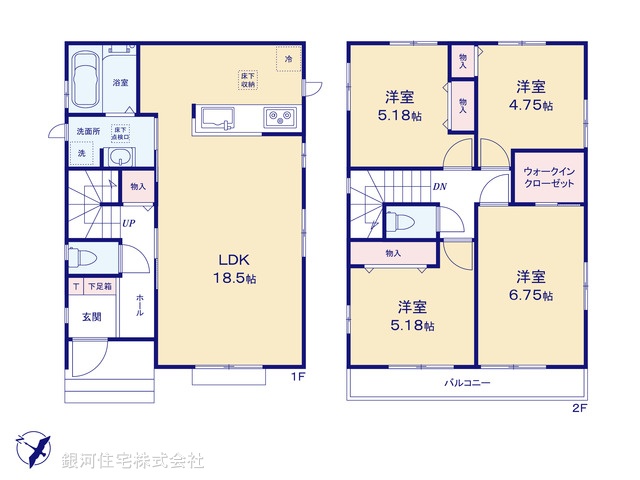 G00389986 千葉県千葉市稲毛区宮野木町 新築一戸建て 3190万円【間取図】