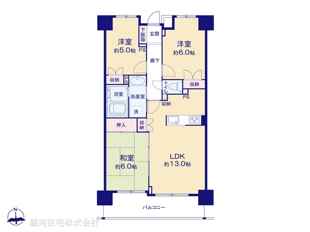 G00389994 東京都北区浮間４丁目 中古マンション 6480万円【間取図】