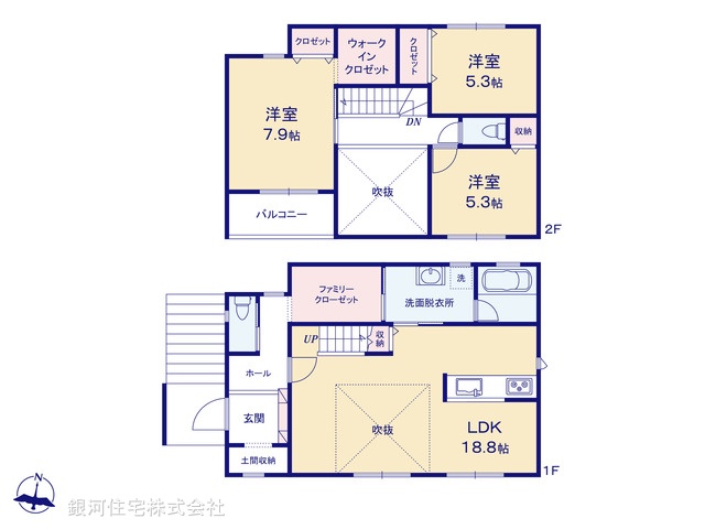 G00390001 千葉県船橋市金杉８丁目 新築一戸建て 3480万円【間取図】