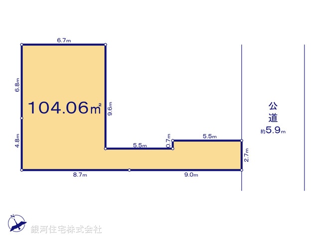 G00390042 東京都府中市四谷３丁目 土地 2980万円【区画図】