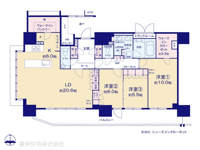 G00390045 東京都港区芝大門１丁目 中古マンション 5億9800万円【間取図】