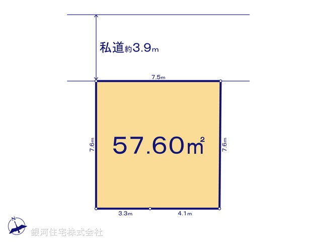G00390091 東京都葛飾区鎌倉４丁目 土地 3790万円【区画図】