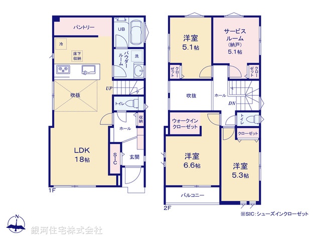 G00390155 神奈川県茅ヶ崎市浜之郷 新築一戸建て 5480万円【間取図】