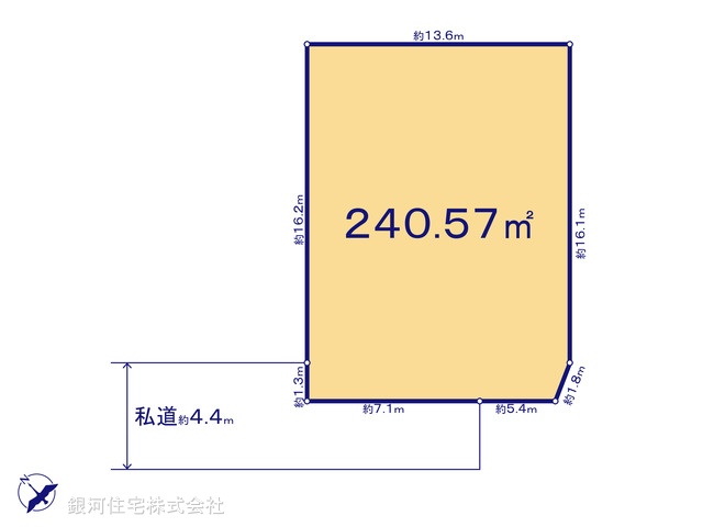 G00390177 神奈川県鎌倉市小町２丁目 土地 1億4980万円【区画図】