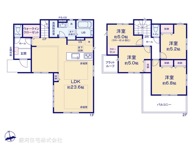 G00390249 東京都町田市木曽東３丁目 新築一戸建て 6298万円【間取図】