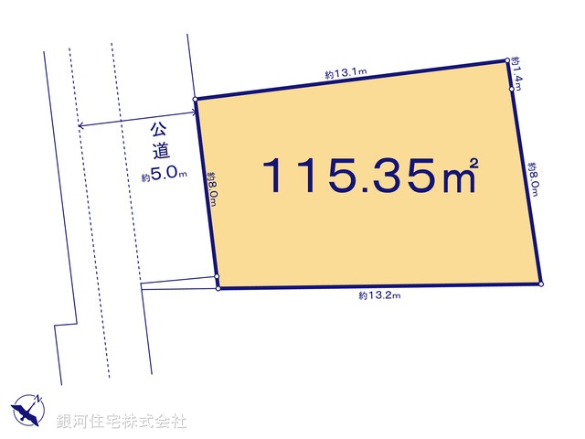 G00390270 東京都東村山市秋津町３丁目 土地 3580万円【区画図】