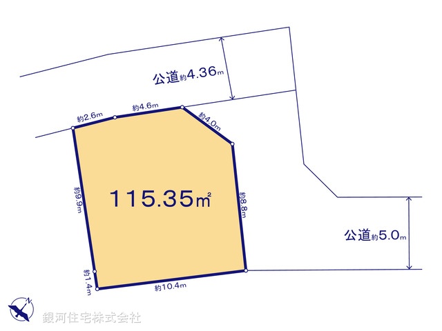 G00390272 東京都東村山市秋津町３丁目 土地 3680万円【区画図】