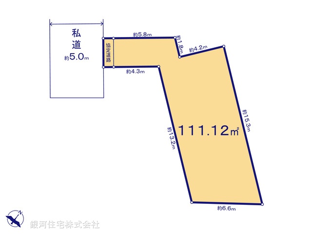 G00390279 東京都東村山市秋津町３丁目 土地 3080万円【区画図】