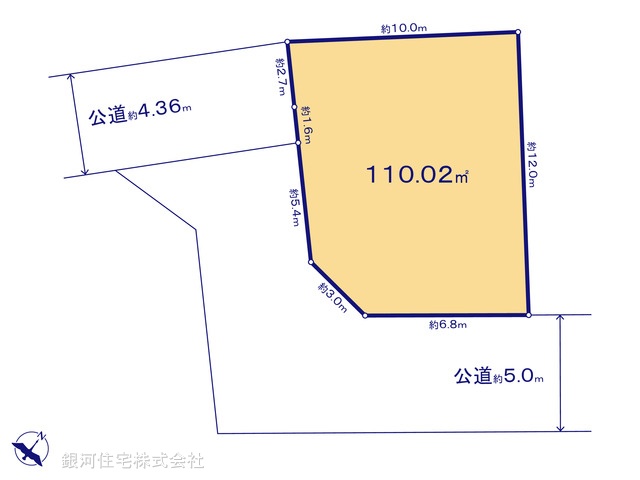 G00390284 東京都東村山市秋津町３丁目 土地 3780万円【区画図】