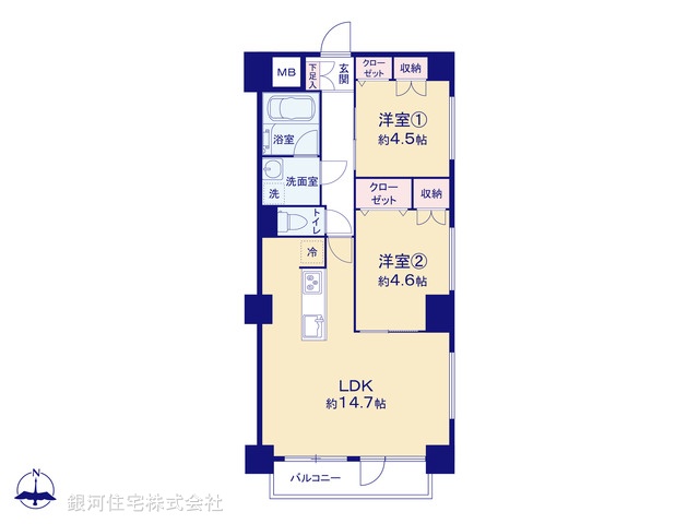 G00390301 東京都世田谷区南烏山３丁目 中古マンション 4799万円【間取図】