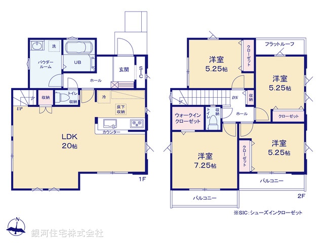 G00390372 東京都東大和市湖畔１丁目 新築一戸建て 3899万円【間取図】