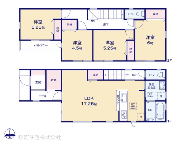 G00390390 千葉県船橋市宮本６丁目 新築一戸建て 5290万円【間取図】