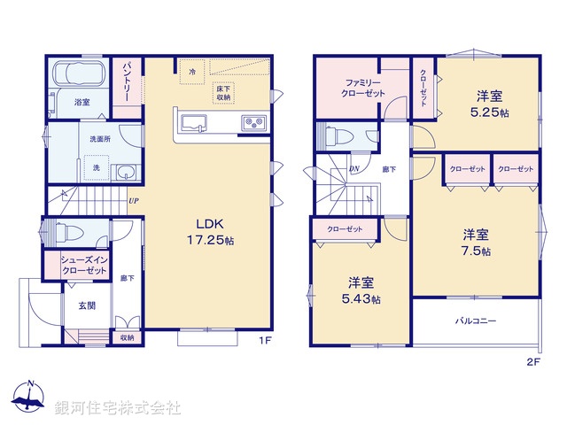 G00390396 東京都日野市大字上田 新築一戸建て 4480万円【間取図】