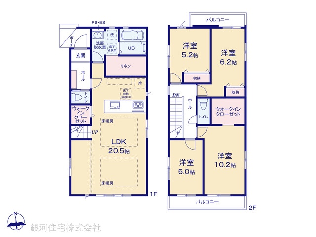 G00390408 千葉県習志野市袖ヶ浦５丁目 新築一戸建て 5698万円【間取図】