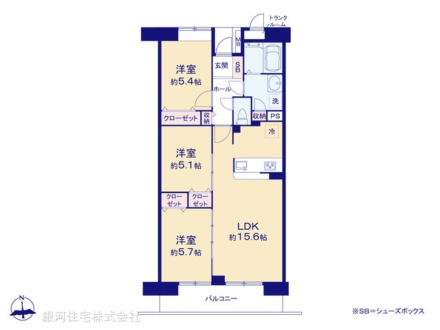 G00390435 千葉県柏市青葉台２丁目 中古マンション 2098万円【間取図】