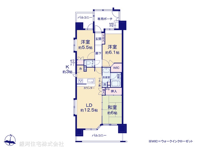 G00390441 埼玉県川口市栄町３丁目 中古マンション 6480万円【間取図】