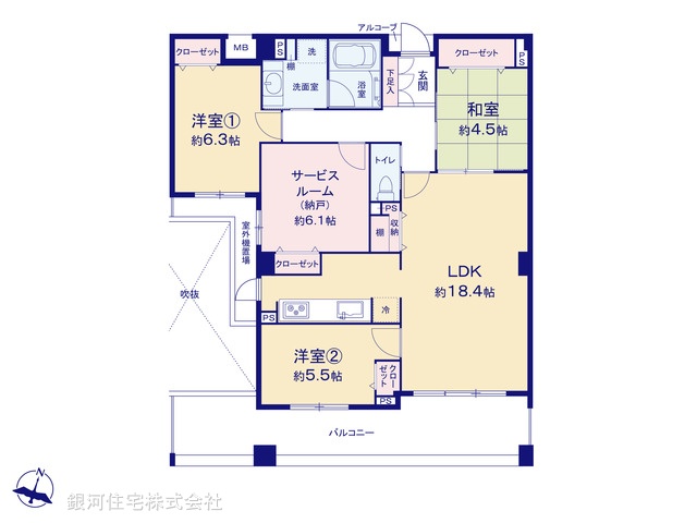 G00390444 神奈川県川崎市麻生区向原２丁目 中古マンション 3780万円【間取図】