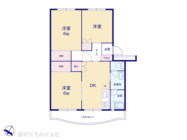 G00390448 埼玉県入間市上小谷田１丁目 中古マンション 598万円【間取図】