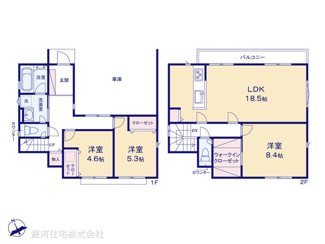 G00390463 神奈川県川崎市宮前区初山２丁目 新築一戸建て 4680万円【間取図】