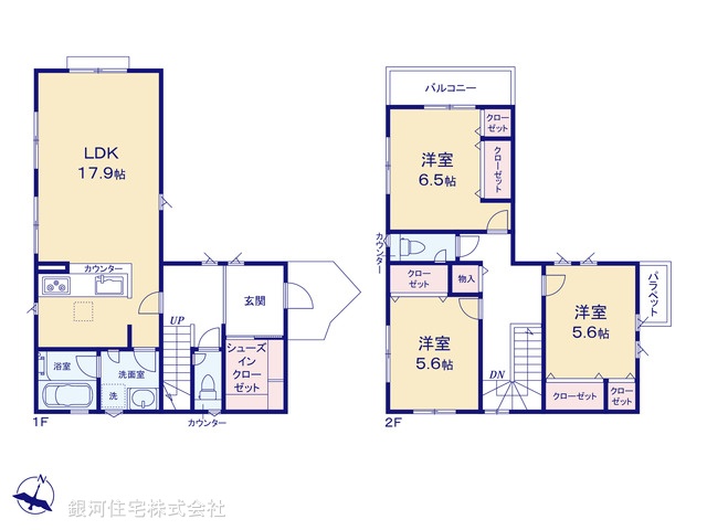 G00390466 神奈川県川崎市宮前区初山２丁目 新築一戸建て 4680万円【間取図】