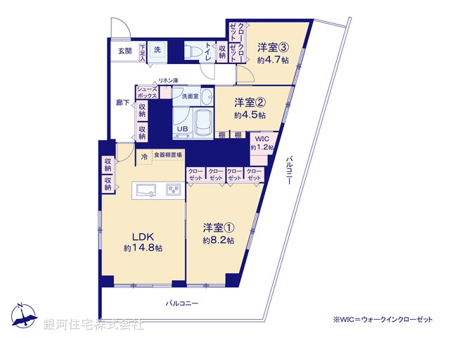G00390507 東京都世田谷区野沢３丁目 中古マンション 9499万円【間取図】