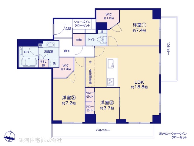 G00390508 東京都新宿区新小川町 中古マンション 1億6499万円【間取図】