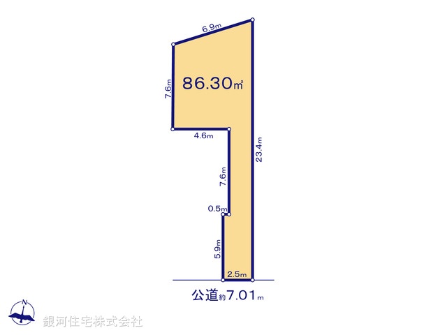 G00390541 東京都足立区大谷田５丁目 土地 3560万円【区画図】