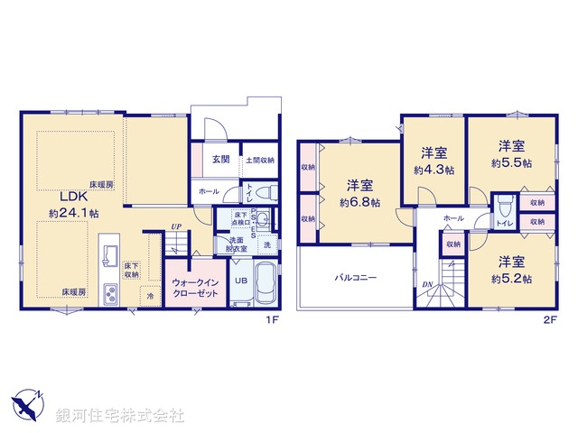 G00390576 千葉県流山市宮園３丁目 新築一戸建て 7299万円【間取図】