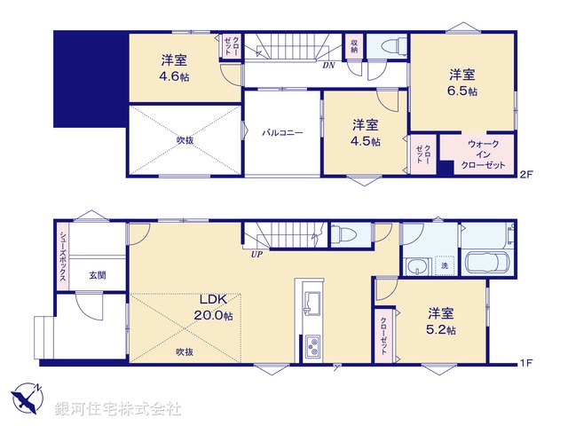 G00390606 千葉県千葉市花見川区検見川町５丁目 新築一戸建て 4490万円【間取図】