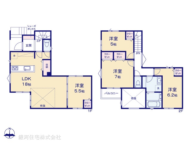 G00390641 千葉県市川市北方３丁目 新築一戸建て 5280万円【間取図】