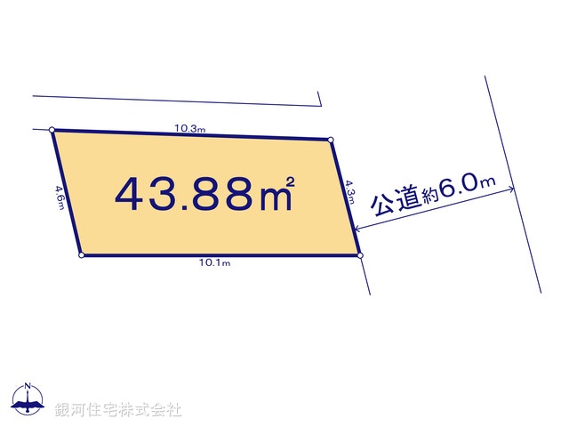 G00390661 神奈川県川崎市多摩区宿河原４丁目 土地 3510万円【区画図】