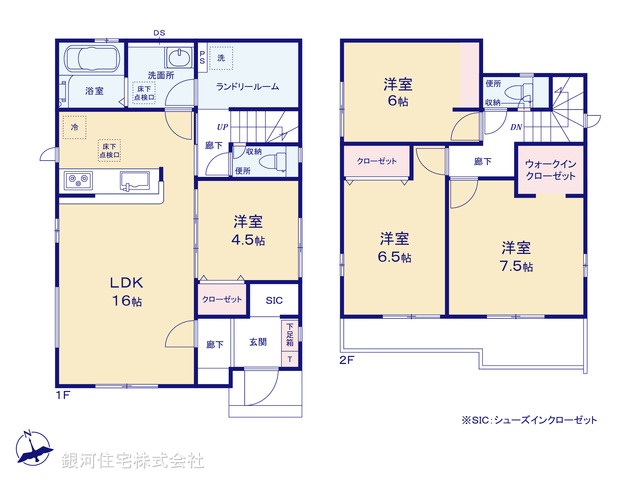 G00390687 千葉県松戸市中根 新築一戸建て 5390万円【間取図】