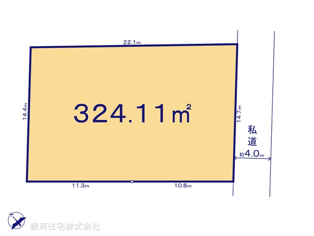 G00390771 東京都武蔵野市西久保２丁目 土地 3億7800万円【区画図】