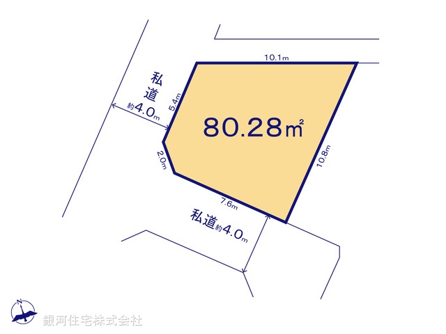 G00390805 東京都武蔵野市関前１丁目 土地 7599万円【区画図】